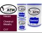 Preview: Nissan, Chestnut Metallic, CV7: 500ml Lackdose + 500ml Klarlack + 250ml Härter - Set, von ATW Autoteile West.
